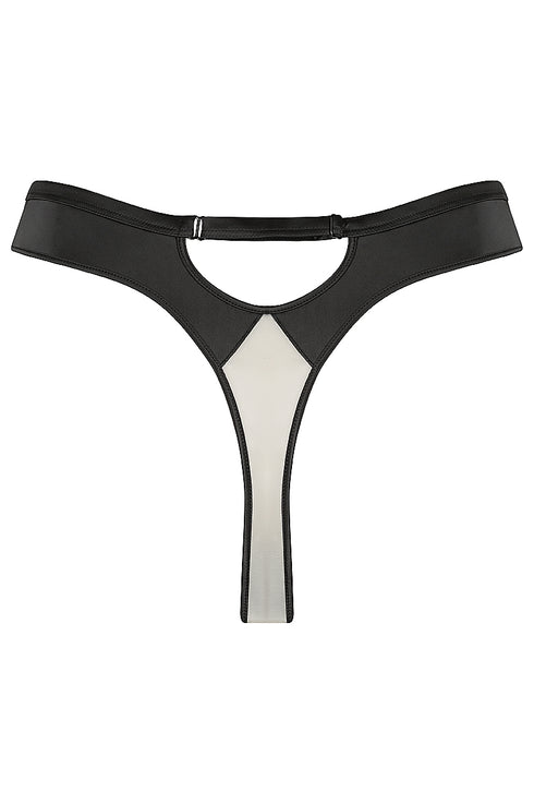 MAE Satin Light Half-Moon Cut-Out G-String